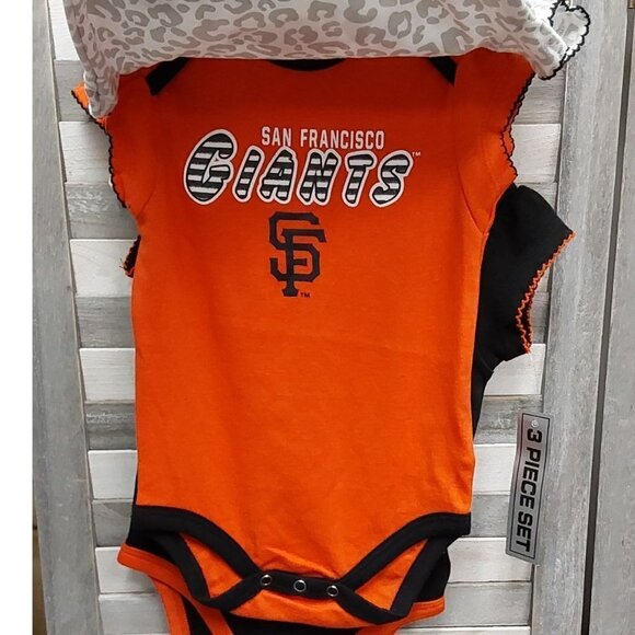 MLB San Francisco Giants Infant Girls' 3pk Bodysuits | 6-9 months - Picture 4 of 7